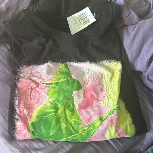 Adult Graphic Tee with Green and Pink Design